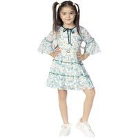 Naughty Ninos Green & White Floral Tie-Up Neck Georgette Dress(Nn00866Drs-56)