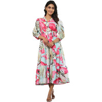 Leriya Fashion Women's Rayon Casual Below The Knee Western Dress (Lf-W.Dress-Wd1317_Pink
