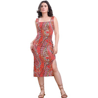 Purvaja Womens Bodycon Below Knee Length Dress (Wini-186-Red_Small)