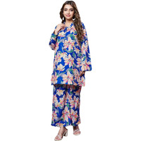 Dhruvi Trendz Womens Rayon Co-Ord Set Regular Fit Casual (Dt-W1846&Tr903_Blue_2Xl)