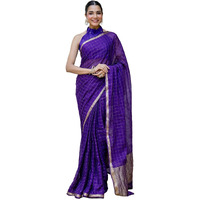 Satrani Women's Silk Weaving Saree With Unstitched Blouse Piece (4541S812N_Dark Purple)