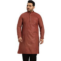 Sojanya Plus (Since 1958) Men's Cotton Linen Maroon Foil Printed Only Long Kurta