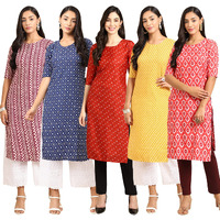 Pinkmint Women's Crepe Digital Print Straight Kurta (R-347-353-370-350-346-Xl)