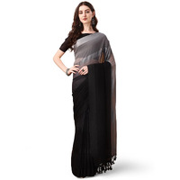 Pratham Blue Women's Silk Saree With Blouse Piece |Saree For Women | Women Saree With Blouse Piece | Silk Saree For Women | Printed Fancy Saree (Pb-396_Grey And Black)