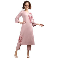 Womanista Women's Viscose Rayon Solid Regular Set (Co-Ords_9169_Dusty Pink