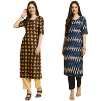 Tee Projekt Straight Kurta & Pant For Women Ethnic Kurta Set For Women (Pack Of 2)