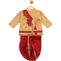 Jbn Creation Boys' Rose Gold Silk Blend Kurta And Dhoti Set (Jbnbcdk001Rg_6-7 Years_Rose Gold)