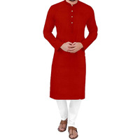 Gauri Laxmi Enterprise Men's Cotton Blend Solid Straight Shirt (Pln Red 32