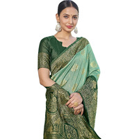 Glory Sarees Womens Banarasi Silk Saree With Blouse Piece (Rich_Silk101_Pastelgreen)