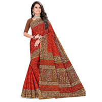 Tamaira Fashion Women's Plain Weave Pure Cotton Saree Without Blouse Piece(11088_Orange)