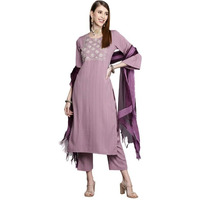 Varanga Women's Silk Blend Kurta Set (Nv_Vskd161_Mauve