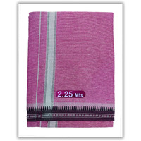 Prakasam Cotton Mens Single (1.28 X 2.25 Mtrs) Colour Thalapathi Border Dhoti/Fine Quality Single Jumbo Size Dhoti (Pink)