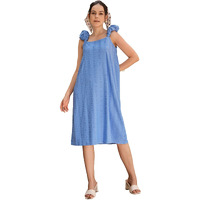Purvaja Womens A-Line Below Knee Length Dress (Suzi-013-Ice_Blue_Xx-Large)