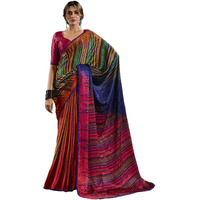 Satrani Women's Silk Crepe Weaving Printed & Stone Work Saree With Unstitched Blouse Piece (4180S113N_Multi1)
