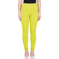 Shasmi Women's Stretch Leggings Com Chudidar Yellow Lime 40_Pear Green_M