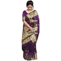 Sugathari Women's Banarasi Saree Pure Kanjivaram Silk Saree Soft New Ladies 2025 Design Wear Pattu Sarees Latest Sadi Party Sari Collections With Blouse Piece (San Pari-226-Purple)