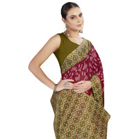 Tamaira Fashion Women's Printed Pure Cotton Mulmul Saree Without Blouse Piece(Ab49_Red)