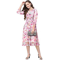 Toochki Dresses For Women | Dress For Women | A Line Dress | Western Dress | Pink Latest Women Dress | Flared Trendy Dress (Tkcbl-Ge-195-Pk-Dr $Parent)