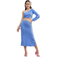 Purvaja Womens Midi Co-Ords (Nixa-013-Ice_Blue_Large)