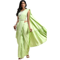 Shiv Textiles Viscose Ready To Wear Saree For Women With Stiched Blouse.(Sr-T-17-Pista)