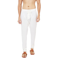 Fabindia Men Zipper Churidar With Back Pocket Cotton_M White