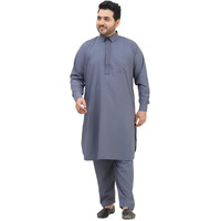 Sojanya Plus (Since 1958), Men's Cotton Grey Pathani Kurta Salwar Set
