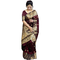 Sugathari Women's Banarasi Saree Pure Kanjivaram Silk Saree Soft New Ladies 2025 Design Wear Pattu Sarees Latest Sadi Party Sari Collections With Blouse Piece (San Pari-226-Maroon)