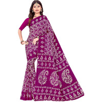 Tamaira Fashion Women's Plain Weave Pure Cotton Saree Without Blouse Piece(2430_Magenta)