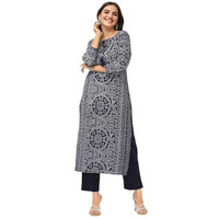 Ishin Bandhani Printed Navy Blue Cotton Tie Up Kurta With Solid Pants