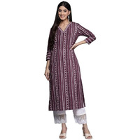Varanga Women's Cotton Kurta (Vkur1106_Purple