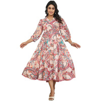 Leriya Fashion Women's Rayon Casual Below The Knee Western Dress (Lf-W.Dress-Wd1311_Multi Multicolour