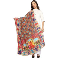 Weavers Villa Women's Poly Silk Digital Graphic Printed Ethnic Dupatta, Chunni, 2.25 Mtrs