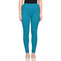 Shasmi Women's Stretch Leggings Chudidar Blue Dark Firozi_Cyan M