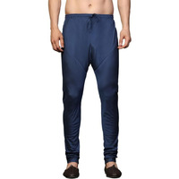 Kisah Men's Churidar, Navy Blue Solid Cotton Blend (38)