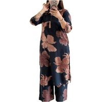 Anni Designer Women's Rayon Viscose Printed Straight Kurta With Palazzo (Ishir Blue_Xl_Blue_X-Large)