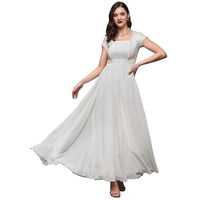 Miss Chase Women's Square Neck Self Designed Maxi Dress (Mcss23D06-68-114-06, Off White, Xl)