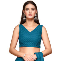Oomph! Readymade Blouse For Women, Cotton, Sleeveless, V-Neck, Rbbl608