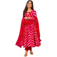 Shiv Textiles Women's Muslin Embroidered Kurta Pant Dupatta Set(Jda-Vrunda-Rani-S)