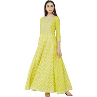 Rytras Women's Rayon Embroidery Anarkali Kurti(Green,M)
