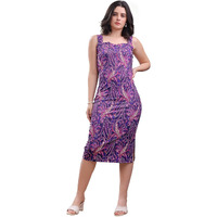 Purvaja Womens Bodycon Knee Length Dress (Wini-191-Purple_Small)
