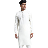 Vastramay Men's Crepe Kurta I Creap Solid Knee Length Kurta I Casual Formal Party Festive Wedding_Vasmk424Cr_36 Cream