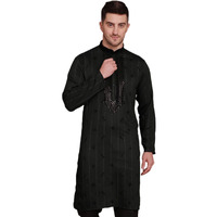 Jompers Sequins Embroidered Kurta Pyjama Set For Men. (Olive, Xl)