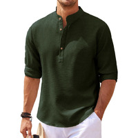 Noble Monk Men's Regular Fit Textered Kurta | Henley Neck | Full Sleeves | Casual Kurta For Men