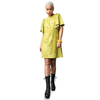 Purvaja Womens Ruffle Above Knee Length Dress (Wini-085-Perrie_Lemon_Large)