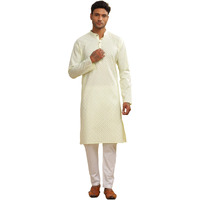 Be Active Men's Cotton Regular Kurta (C-399-4_Yellow-2
