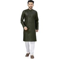 Be Active Men's Solid Green Kurta Set || Men Kurta Pajama || Men Kurta Pajama Set || Kurta Pajama For Men (N-Rfsk0001 29 Set Xl)