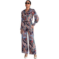 Dhruvi Trendz Womens Rayon Floral Co-Ord Set Regular Fit Night Dress (Dt-W1715&Tr811_Blue_Xs)