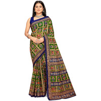 Tamaira Fashion Women's Patola Printed Pure Cotton Mulmul Saree Without Blouse Piece(11389_Green)