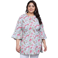 Tissu Women's Plus Size Floral Printed Pure Cotton Kurti (2252_Green_3Xl)