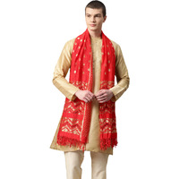 Weavers Villa Cotton Red Woven Dupatta For Men (2.20 Mtrs)